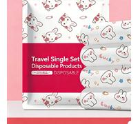 Set di biancheria da letto monouso extra large da 4 pezzi per check-in in hotel, lenzuolo e federa monouso, accessori da viaggio essenziali Colore unico,stampa dappertuttoPoliestere
