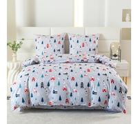Set di biancheria da letto natalizia Cotton Market 3 pezzi in microfibra, copripiumino 220 x 200 cm, 2 federe 70 x 80 cm, biancheria da letto in microfibra con chiusura lampo, morbida, facile da