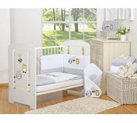 Set di biancheria da letto per bambini 135x100 cm con paracolpi in 3 pezzi, gufi
