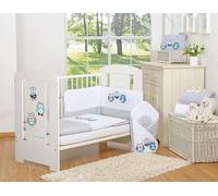 Set di biancheria da letto per bambini 135x100 cm con paracolpi in 3 pezzi, gufi