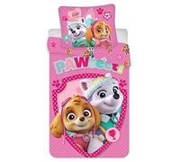 Set di biancheria da letto per bambini, 2 pezzi, Paw Patrol, 100% cotone, 100 x 135 cm, 40 x 60 cm, Skye e Everest
