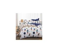 Set di biancheria da letto per bambini Brandream Twin Size, 100% cotone, con motivo Space Galaxy, 3 pezzi (copripiumino + lenzuolo + federa)