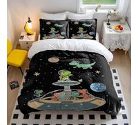 Set di biancheria da letto per bambini con copripiumino e avventura con dinosauri, in morbida microfibra, regalo per decorazione per la camera dei bambini (stile 3, singolo, 135 x 200 cm, 50 x 75 cm x