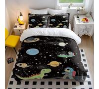 Set di biancheria da letto per bambini con copripiumino, motivo dinosauri, avventura e spazio, in morbida microfibra, regalo per decorazione per la camera dei bambini (stile 5, matrimoniale, 200 x 200