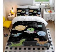 Set di biancheria da letto per bambini con copripiumino, motivo dinosauri, avventura e spazio, in morbida microfibra, regalo per decorazione per la camera dei bambini (stile 4, matrimoniale, 200 x 200