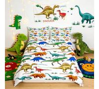 Set di biancheria da letto per bambini con dinosauri e animali dei cartoni animati, set copripiumino carino e adorabile per bambini, con cerniera, ultra morbida in microfibra, biancheria da letto per