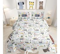 Set di biancheria da letto per bambini con dinosauri set di biancheria da letto per bambini e bambine set Trapunta reversibile per bambini e bambine set Trapunta reversibile per bambini e
