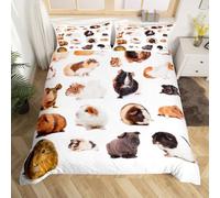 Set di biancheria da letto per bambini con motivo 3D di porcellini d'India, copripiumino stampato con adorabile animale domestico, in microfibra, per bambini, ragazzi, ragazze, adulti, decorazione per