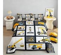 Set di Biancheria da Letto per Bambini con Motivo Cantiere e Auto per Ragazze - Camera da Letto con Veicoli