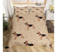 Set di biancheria da letto per bambini con pastore tedesco, set di biancheria da letto per cani e animali domestici, con zampe, per donne e uomini, copripiumino per letto matrimoniale