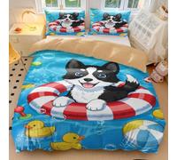 Set di biancheria da letto per bambini e bambine, con copripiumino singolo con motivo cane in stile cartone animato, per ragazzi e ragazze, in morbida microfibra, con tema anatra (stile 5