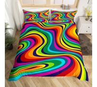 Set di biancheria da letto per bambini, ragazze e donne, con copripiumino colorato e fluido, stile bohémien, gitano, arte astratta, decorazione per la camera, 2 pezzi, per letto junior/lettino