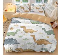 Set di biancheria da letto per bambini, ragazzi e ragazze, con copripiumino singolo con dinosauri pastello, farfalla e giardino, in microfibra ultra morbida (stile 4, matrimoniale, 200 x 200 cm + 65 x
