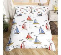 Set di biancheria da letto per barca a vela Seagull Copripiumini nautico Ocean Marined traspirante biancheria estate vacanza biancheria da letto e lino taglia singola