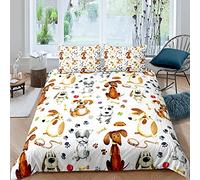 set di biancheria da letto per cani, con motivo a zampe, ossa e piumone, vari animali domestici, per amanti del cane, biancheria da letto e biancheria da letto