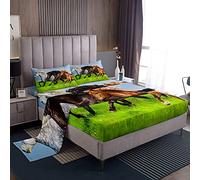 Set di biancheria da letto per cavalli 3D animali selvatici set di lenzuola bambini adolescenti galoppo lenzuola per cavalli Set di letto stile fauna selvatica 3 pezzi taglia singola