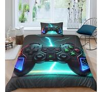 Set di biancheria da letto per controller di gioco 3D, tema video di gioco per bambini, arredamento per la camera fresca, copripiumino singolo 140x200 copripiumino bambini