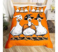 Set di biancheria da letto per culla, stile vintage, motivo Halloween, decorazione per la camera di bambini, ragazze e ragazzi, copripiumino traspirante (senza piumino), arancione scuro