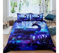 Set di biancheria da letto per letto matrimoniale con motivo a drago, con animali della giungla e lenzuola, con 2 federe, 3 pezzi, per letto matrimoniale
