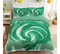 Set di biancheria da letto per letto singolo 200 x 200 cm, con copripiumino astratto con federe, per camera da letto dei ragazzi, turbinii tornado forme pennellate, arte moderna dinamica, facile da