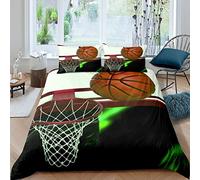 Set di biancheria da letto per pallacanestro, per ragazzi, ragazze, sport, copripiumino, 3D, palla, per letto matrimoniale, 3 pezzi