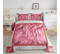 Set di biancheria da letto per ragazza con mucca rosa set di biancheria da letto in pelliccia di mucca bianca per camera da letto piumino in pelle bovina rosa set Trapunta da 3 pezzi
