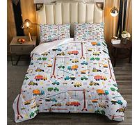 Set di biancheria da letto per ragazzi con inserto per piumino/trapunta per bambini per bambini sotto costruzione piumino macchinario escavatore trattore auto 1 piumone con 1 federa per cuscin