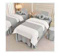 Set Di Biancheria Da Letto per Spa Da 7 Pezzi, Include Lenzuolo, Copripiumino, Anima Del Piumino, Federa, Poggiapiedi, Poggiatesta E Coprisgabello(Multi-colored/E,190x70x55 cm)