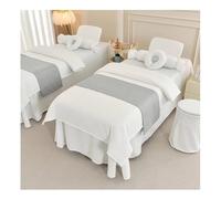 Set Di Biancheria Da Letto per Spa Da 7 Pezzi, Include Lenzuolo, Copripiumino, Anima Del Piumino, Federa, Poggiapiedi, Poggiatesta E Coprisgabello(Multi-colored/F,185x70x55 cm)