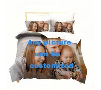 Set di biancheria da letto personalizzato con le tue foto. Federe e copripiumini personalizzati,Universale per tutte le stagioni.personalizzata regalo per famiglie, bambini,coppie.