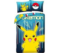 Set Letto POKEMON PIKACHU Che Urla Pokeball COPRIPIUMINO 140x200 Cotone Original