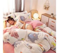 Set di Biancheria da Letto re e Inverno Spessa Neve in Flanella invalida a Doppia Faccia a Doppia Faccia a Quattro Pezzi 1,5 m di Copertura piuminole per Vello corallino da Letto Confession_1.2m Bene