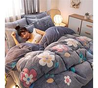 Set di Biancheria da Letto re e Inverno Spessa Neve in Flanella invalida a Doppia Faccia a Doppia Faccia a Quattro Pezzi 1,5 m di Copertura piuminole per Vello corallino da Letto Confession_1.2m Bene