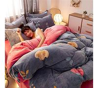 Set di Biancheria da Letto re e Inverno Spessa Neve in Flanella invalida a Doppia Faccia a Doppia Faccia a Quattro Pezzi 1,5 m di Copertura piuminole per Vello corallino da Letto Confession_1.2m Bene
