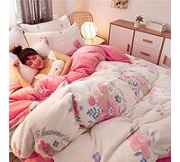 Set di Biancheria da Letto re e Inverno Spessa Neve in Flanella invalida a Doppia Faccia a Doppia Faccia a Quattro Pezzi 1,5 m di Copertura piuminole per Vello corallino da Letto Confession_1.2m Bene