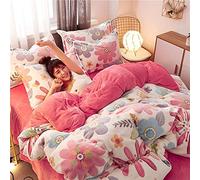 Set di Biancheria da Letto re e Inverno Spessa Neve in Flanella invalida a Doppia Faccia a Doppia Faccia a Quattro Pezzi 1,5 m di Copertura piuminole per Vello corallino da Letto Confession_1.2m Bene