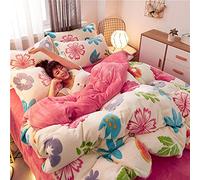 Set di Biancheria da Letto re e Inverno Spessa Neve in Flanella invalida a Doppia Faccia a Doppia Faccia a Quattro Pezzi 1,5 m di Copertura piuminole per Vello corallino da Letto Confession_1.2m Bene