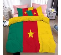 Set di biancheria da letto separare Comforter per tutte le stagioni con 1 federe, 1 pezzi, set di biancheria da letto Stile naturale appassionato bandiera del Camerun Marrone con chiusura lampo