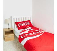 Set di biancheria da letto singolo con licenza ufficiale Coca-Cola, reversibile, con federa inclusa, perfetto per i fan della Coca-Cola
