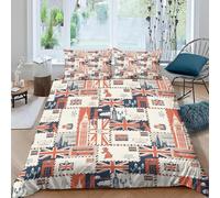 Set di biancheria da letto stampato con bandiera britannica dal design creativo, motivo Big Ben, punto di riferimento di Londra, copripiumino singolo 140x200 copripiumino bandiera inglese