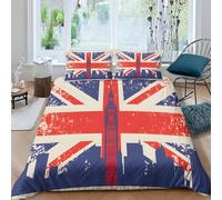 Set di biancheria da letto stampato con bandiera britannica dal design creativo, motivo Big Ben, punto di riferimento di Londra, copripiumino singolo 140x200 copripiumino bandiera inglese