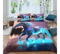 Set Di Biancheria Da Letto Untamed Horse, Microfibra, Con Cerniera, Per Ragazzi E Ragazze, Decorazione Camera (Animal Art -King(220x240cm))