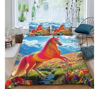 Set Di Biancheria Da Letto Untamed Horse, Morbida Microfibra Con Chiusura E Federa Per Ragazze, Adulti, Camera Lusso Decorazione (Animal Art -King(220x240cm))