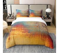 Set di biancheria da letto vintage astratto, per ragazzi e ragazze, con copripiumino in 100% cotone morbido, 100% cotone, set di biancheria da letto elegante