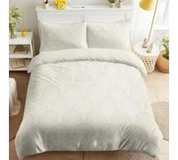 Set di biancheria da letto vintage per letto singolo, 180 x 220 cm, 3 pezzi, decorazione per camera da letto, hotel, motivo a ventaglio, simmetria, copripiumino con cerniera, ultra morbido, stile Art