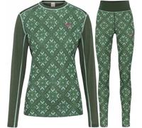 Set di biancheria intima da sci Kari Traa Iselin, donna, verde scuro