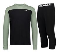 Set di biancheria intima da sci Mons Royale Cascade/Yotei, uomo, nero/verde