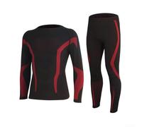 Set di biancheria intima da sci traspirante, ad asciugatura rapida, con strati elastici per uomini e donne in condizioni di freddo (S rosso)