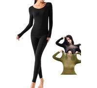 Set di biancheria intima ialuronica ultra sottile, set intimo termico superiore e inferiore mantiene caldo e allevia la secchezza della pelle, abbigliamento termico invisibile per la cura della pelle,