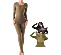 Set di biancheria intima ialuronica ultra sottile, set intimo termico superiore e inferiore mantiene caldo e allevia la secchezza della pelle, abbigliamento termico invisibile per la cura della pelle,